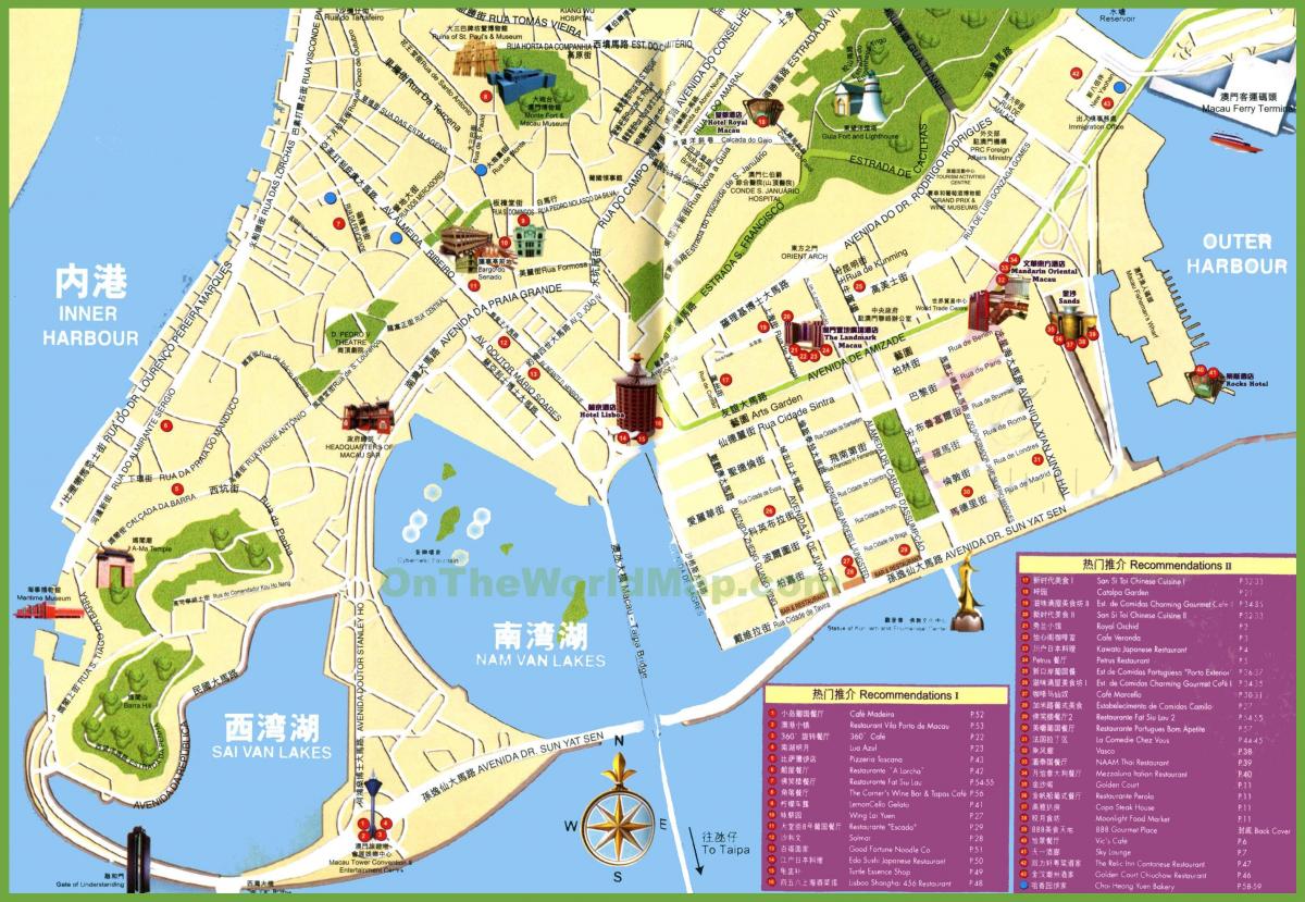 tempat pelancong di Macau peta